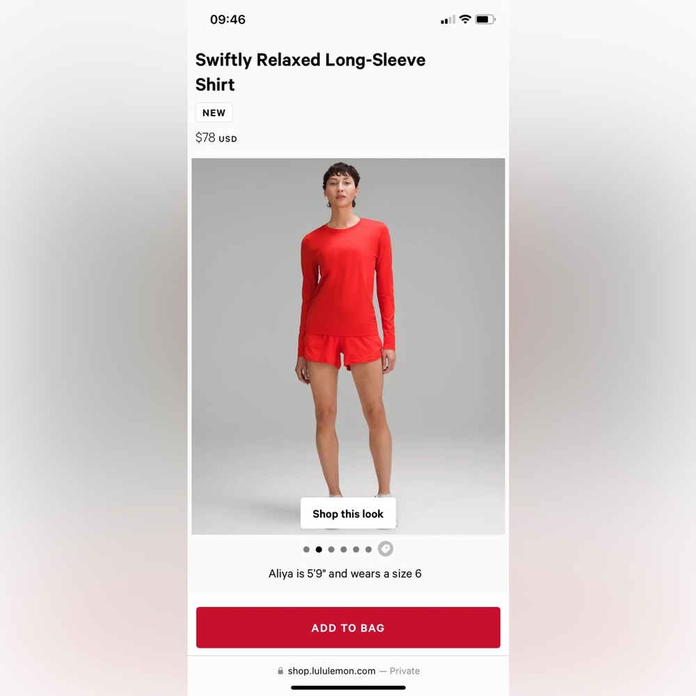 Lululemon Long sleeve training shirt